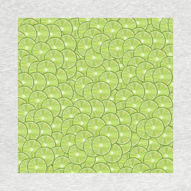 All Over Green Lime Citrus Slice Pattern by Art by Deborah Camp